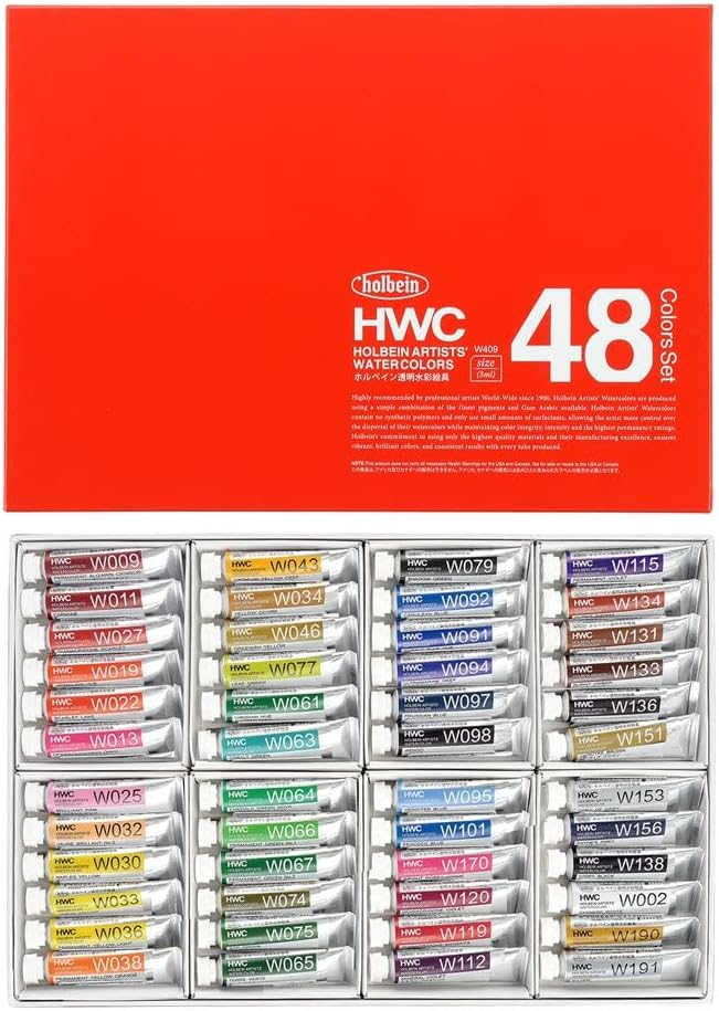 ホルベイン 透明水彩絵具 W409 5ml 48色セット 3409
