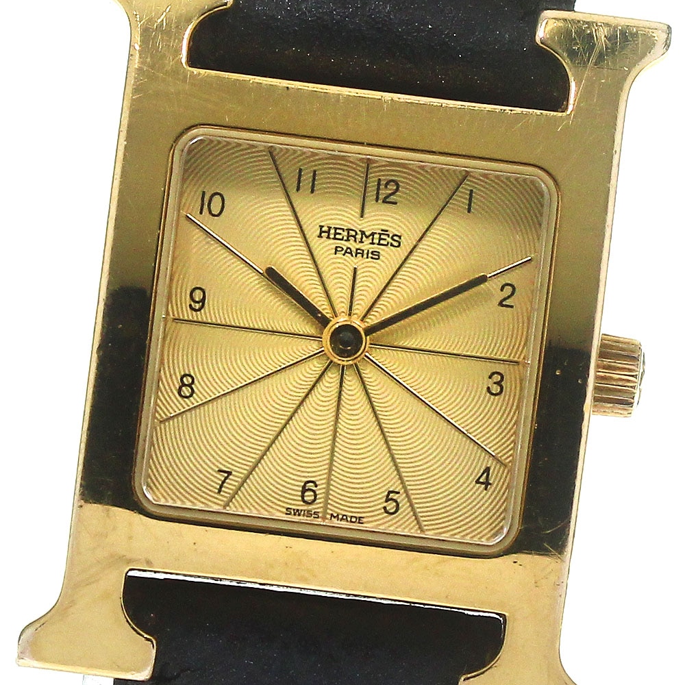 エルメス HERMES HH1.201 Hウォッチ クォーツ レディース 保証書付き_767931【中古】