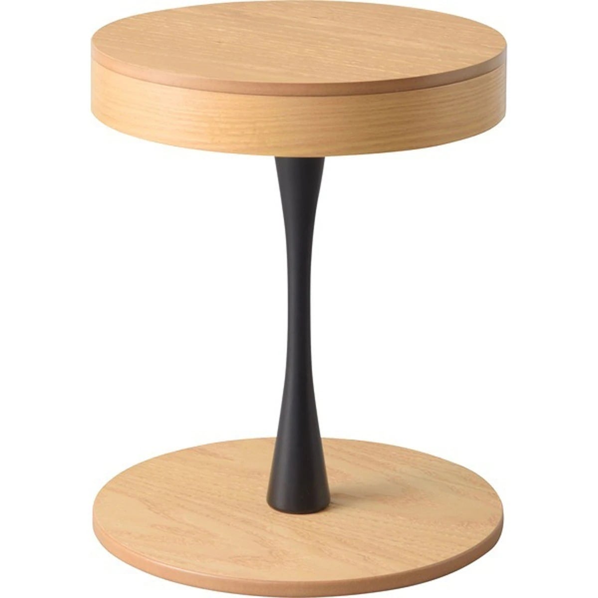 トレー サイドテーブル PT-617 収納付 モダン シンプル かわいい おしゃれ 木目調 天然木 シャープ ヴィンテージ ナイトテーブル テーブル 幅40センチ 丸テーブル 北欧 ラウンドテーブル