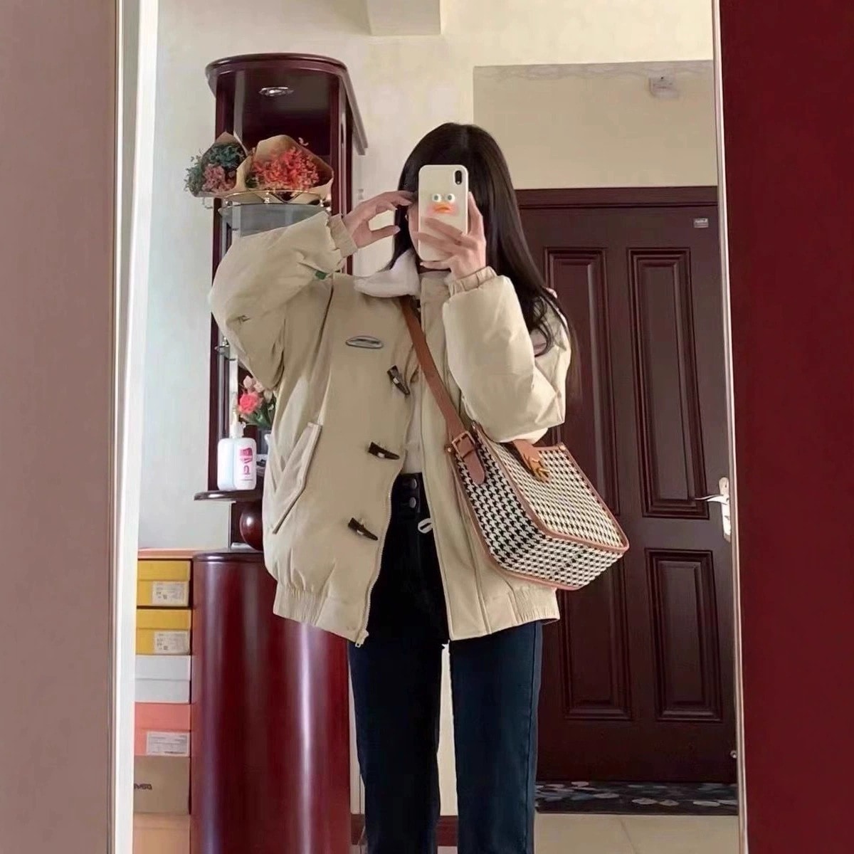 2025秋冬韓国風裏起毛テディベアアウター 女性 大人 ジャケット ルーズ ベー キルティング コート