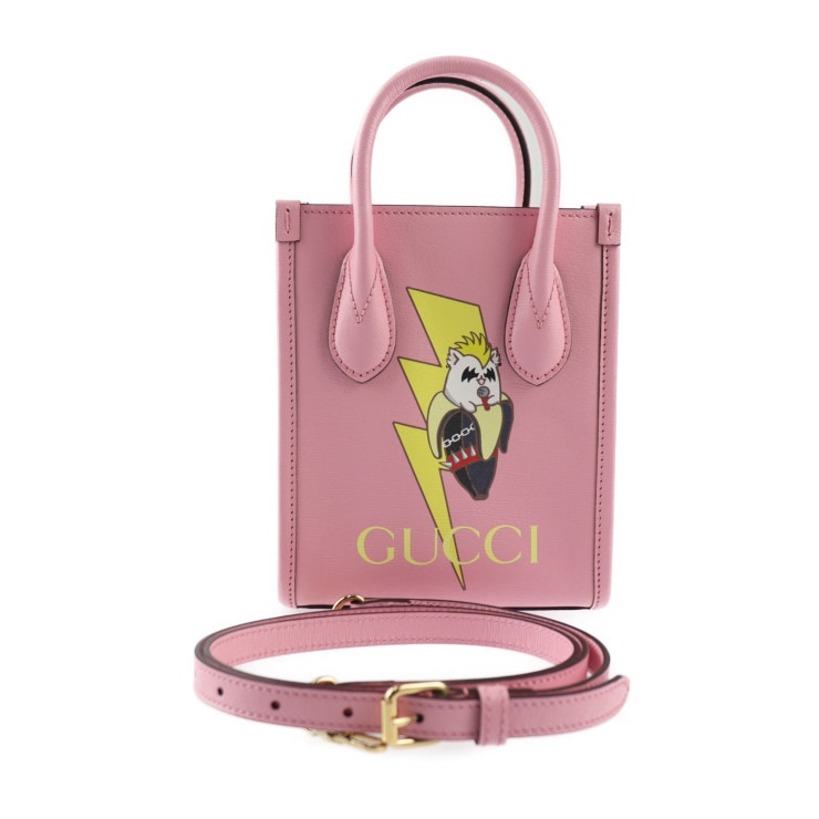 新古未使用展示品 GUCCI グッチ ハンドバッグ 671623 レザー ピンク ゴールド金具 2WAY ショルダーバッグ ミニバッグ【本物保証】