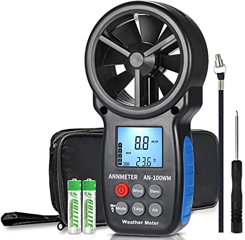 AIOMEST AI-100WMハンドヘルド風速計 気圧計風速風の寒さ温度計テスター 気流測定器 速