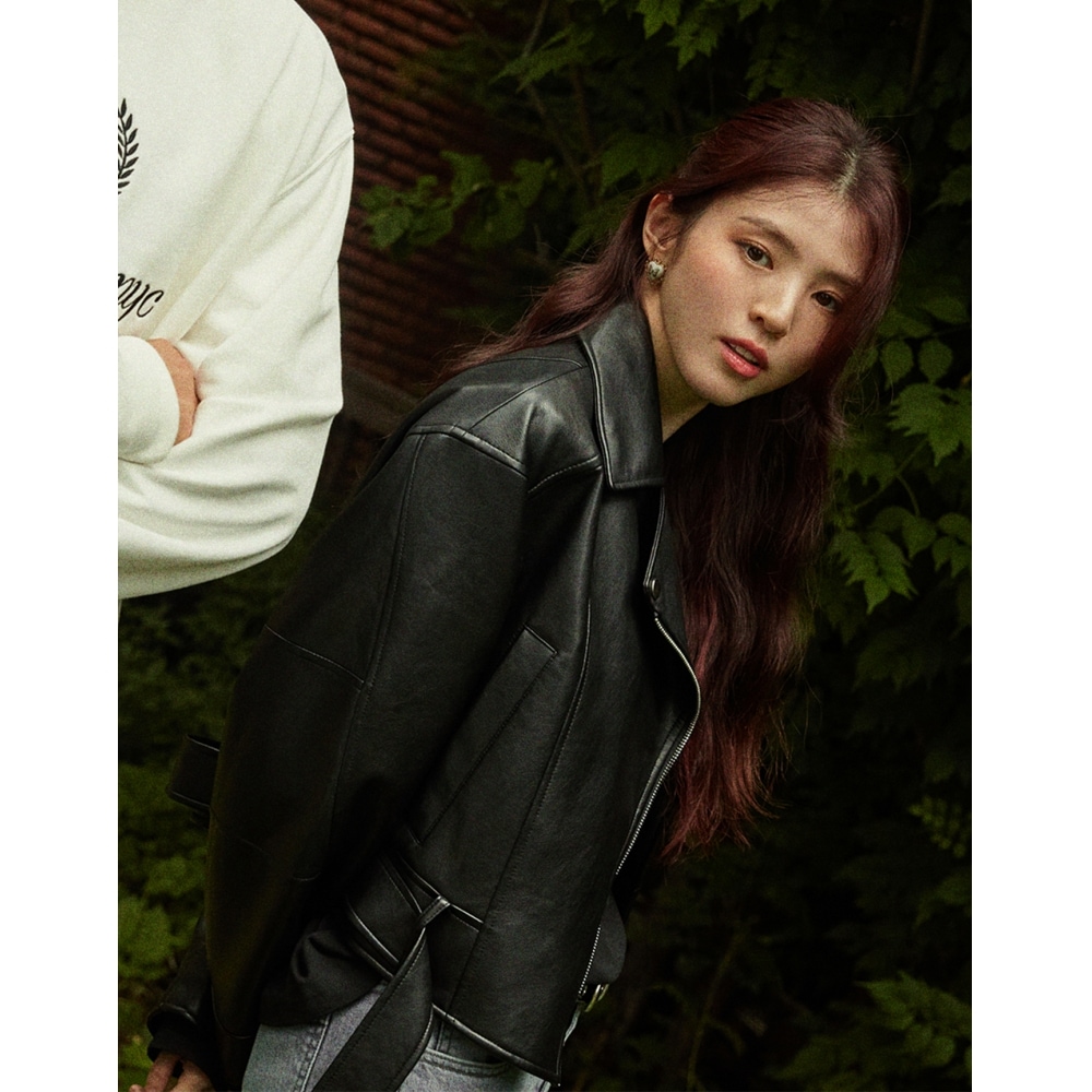 GIORDANO 373904 エコレザーバイカージャケット_black