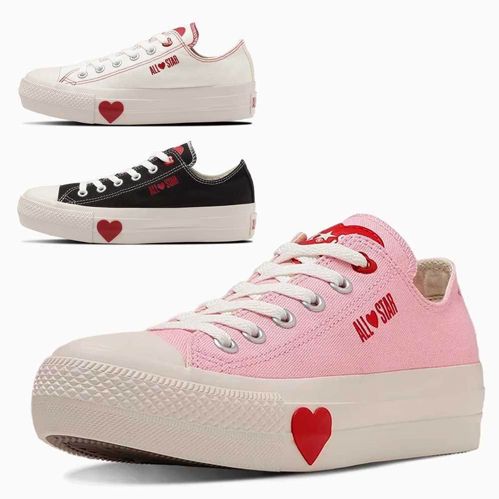 ALL STAR PLTS MANYHEARTS OX スニーカー 5SE184 5SE185 5SE186 レディース カジュアル 普段履き 厚底 /DB/ST