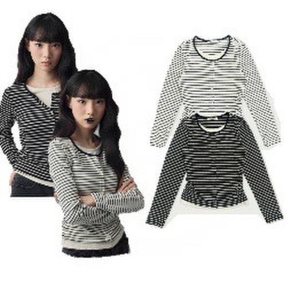 여성웨일스프라이트가디건레이어드티셔츠10540-131-813-45E-SH