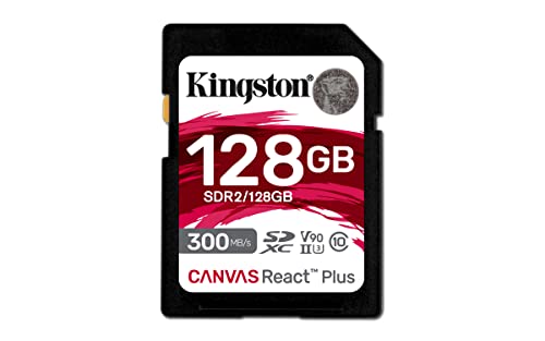 キングストン SDXCカード 128GB 最大300MB/s UHS-II V90 4K 8K Canvas React Plus SDR2/1