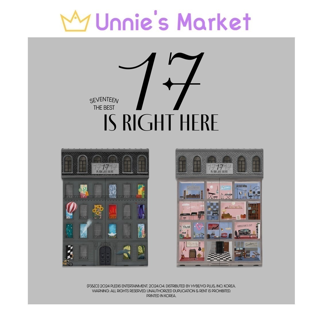 SEVENTEEN Best Album 17 IS RIGHT HERE + Free Photocard 1EA(fan-made)