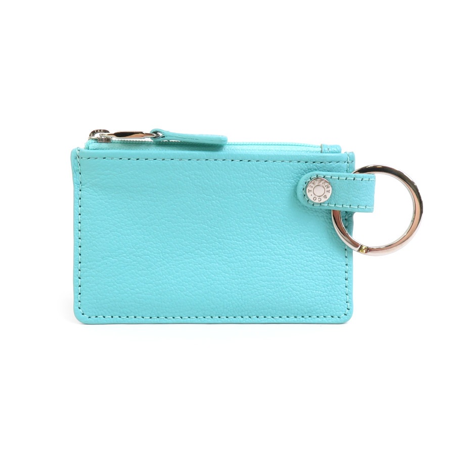 ティファニー TIFFANY&Co. コインケース レザー グリーンブルー シルバー レディース e58770j