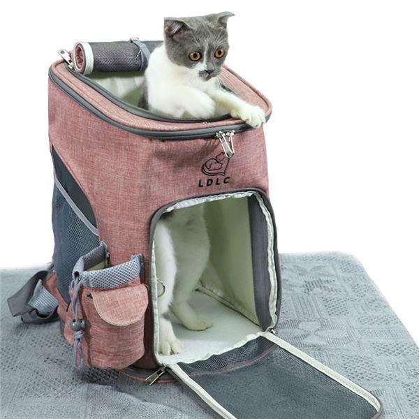 ペットキャリーバッグ 猫 リュック マット付き ペットキャリーバッグ 通気性 犬キャリー ショルダー 手提げキャリーバッグ M:28cm*27cm*43cm