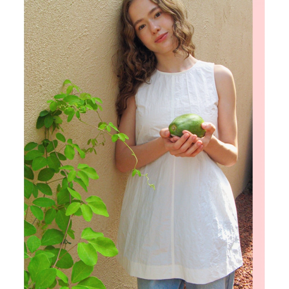 ロンロンバックストリングポイントレイヤードミニドレスアイボリー