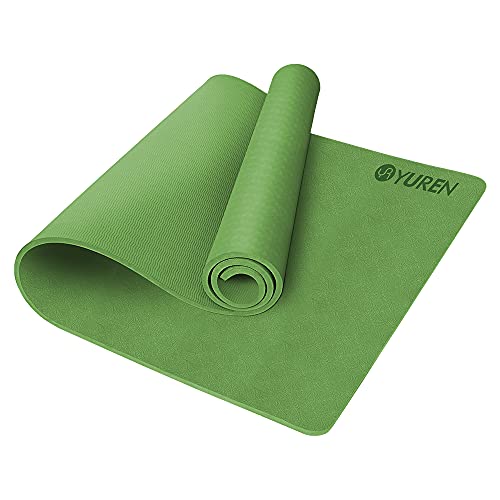 YUREN ヨガマット TPE 10mm 厚め 幅広 90cm x 195cm エクササイズ トレーニング マット yoga mat 滑り止め 耐久性 無害 収納バッグ 収納バンド付き