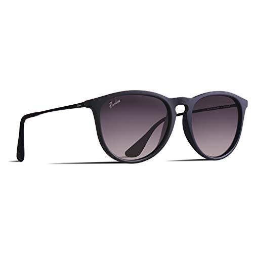 [Berikin] サングラス 超軽量19g 偏光レンズ メンズ レディース UV400 UVカット 紫外線カット エリカ women (マットブラック/グレーグラデ