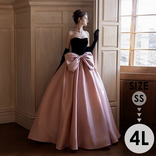 パーテイードレス ロング丈ドレス レディース 着痩せ 発表会 演奏会 二次会 大きいサイズ エレガント 20代 30代 40代 大人 可愛い 結婚式 披露宴 フォーマルドレス ブラック ピンク