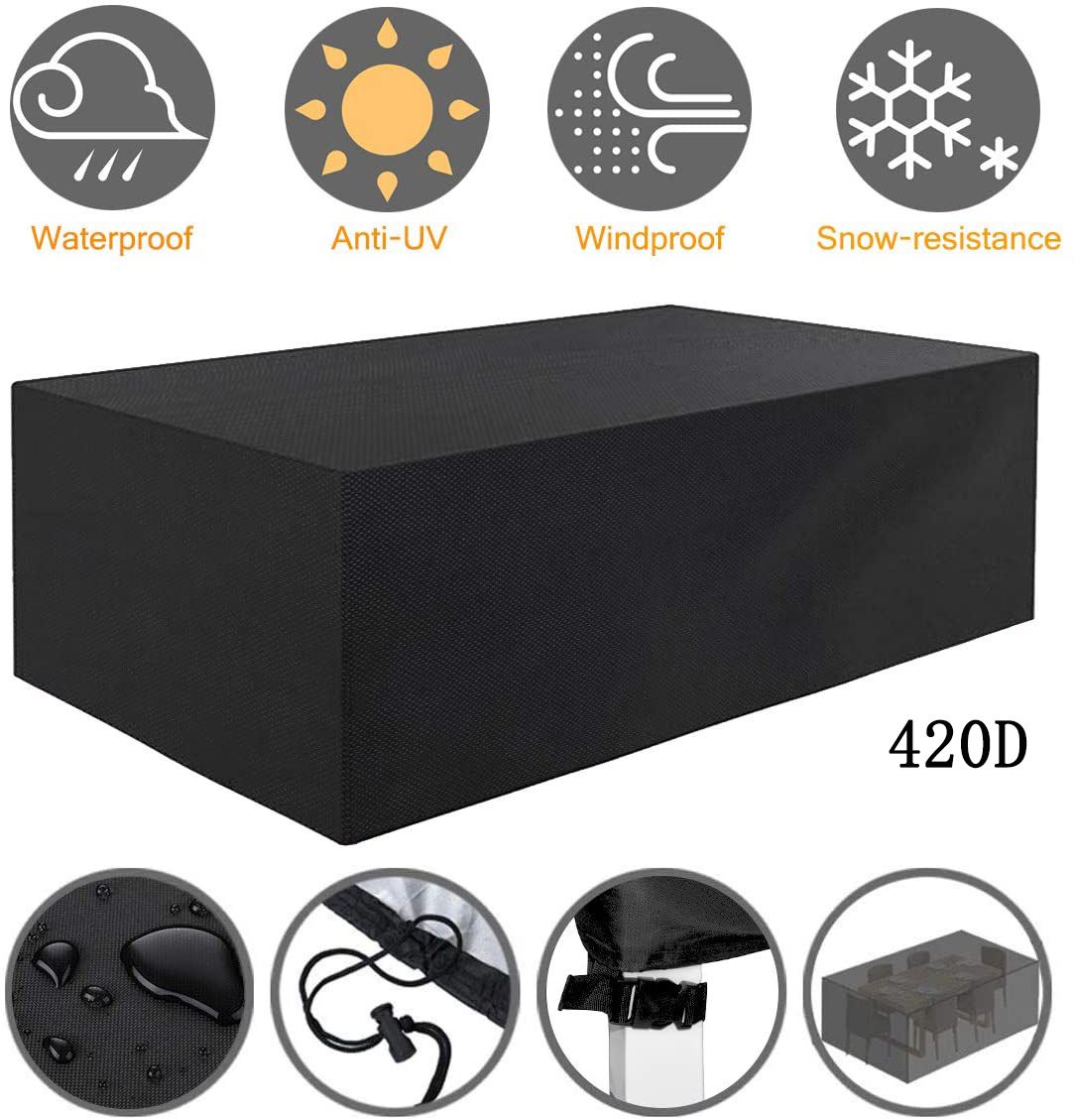 凄く人気がある 【梅雨対策】家具カバー 防塵カバー 防水 大型防水 ファニチャーカバー 大型パティオセットカバー 屋外家具カバーテーブル 椅子 シルバーにフィット 防塵カバー 防水 家具 家電 設備