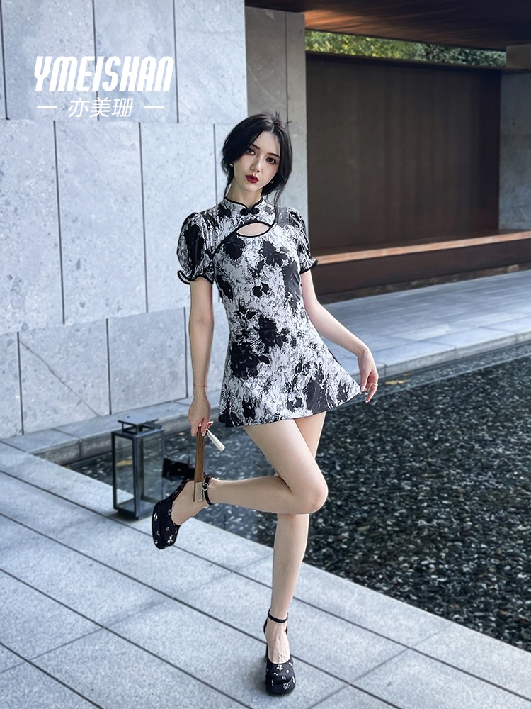 太った女の子のための肉をカバーする宜美山分割水着保守的でスリムな2024年の新しいスタイルの全国スタイルの温泉入浴