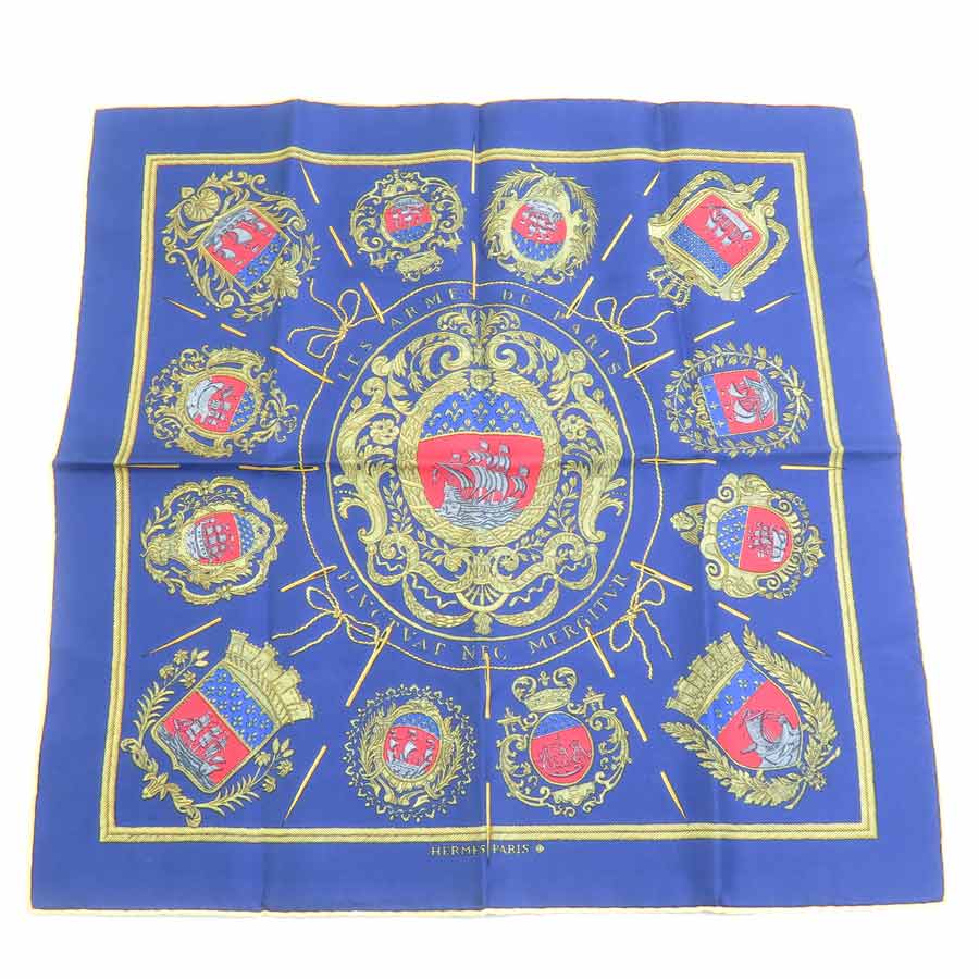 エルメス HERMES スカーフ プチカレ シルク ネイビーブルー/マルチカラー レディース e60798a