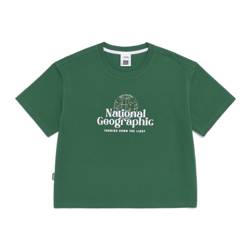 ナショナルジオグラフィック N262WTS971 女性用キャスターロゴセミクロップ半袖Tシャツグリーンヒルズ