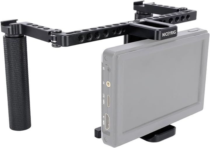 互換品Niceyrig デュアルハンドヘルド モニター ホルダー キット 折りたたみ＆角度調整可-575