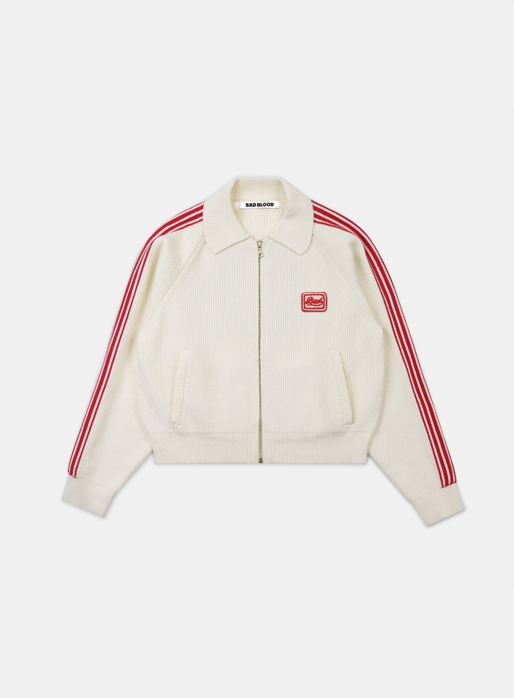 【BADBLOOD】 BILLY TRACK ZIP-UP SWEATER : CREAM