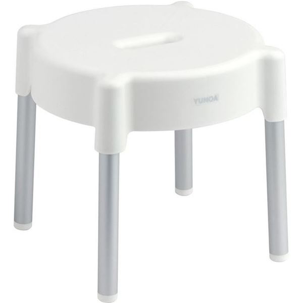 (まとめ) バスチェア/風呂椅子 (抗菌・防カビ) ニューホワイト 高さ25cm アルミ脚 レック 『YUNOA ユノア』 (8個セット)