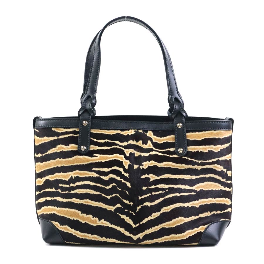 グッチ GUCCI ハンドバッグ ハラコ/レザー ブラック×ブラウン レディース 269878 55917g