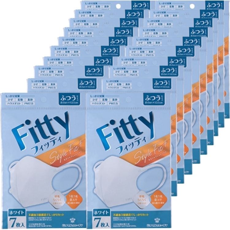 20袋セット フィッティ スタイルフィットプラス 立体 ホワイト ふつう 7枚入 Fitty