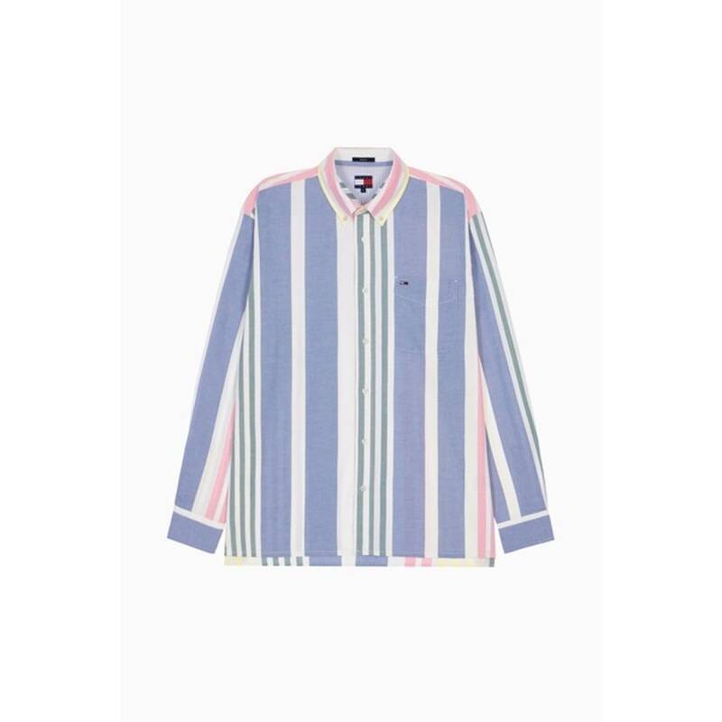 TOMMY JEANS オックスフォード ファンストライプシャツ (T32G6WSH42TMT1YBL) T32G6WSH42TMT1YBL 214663