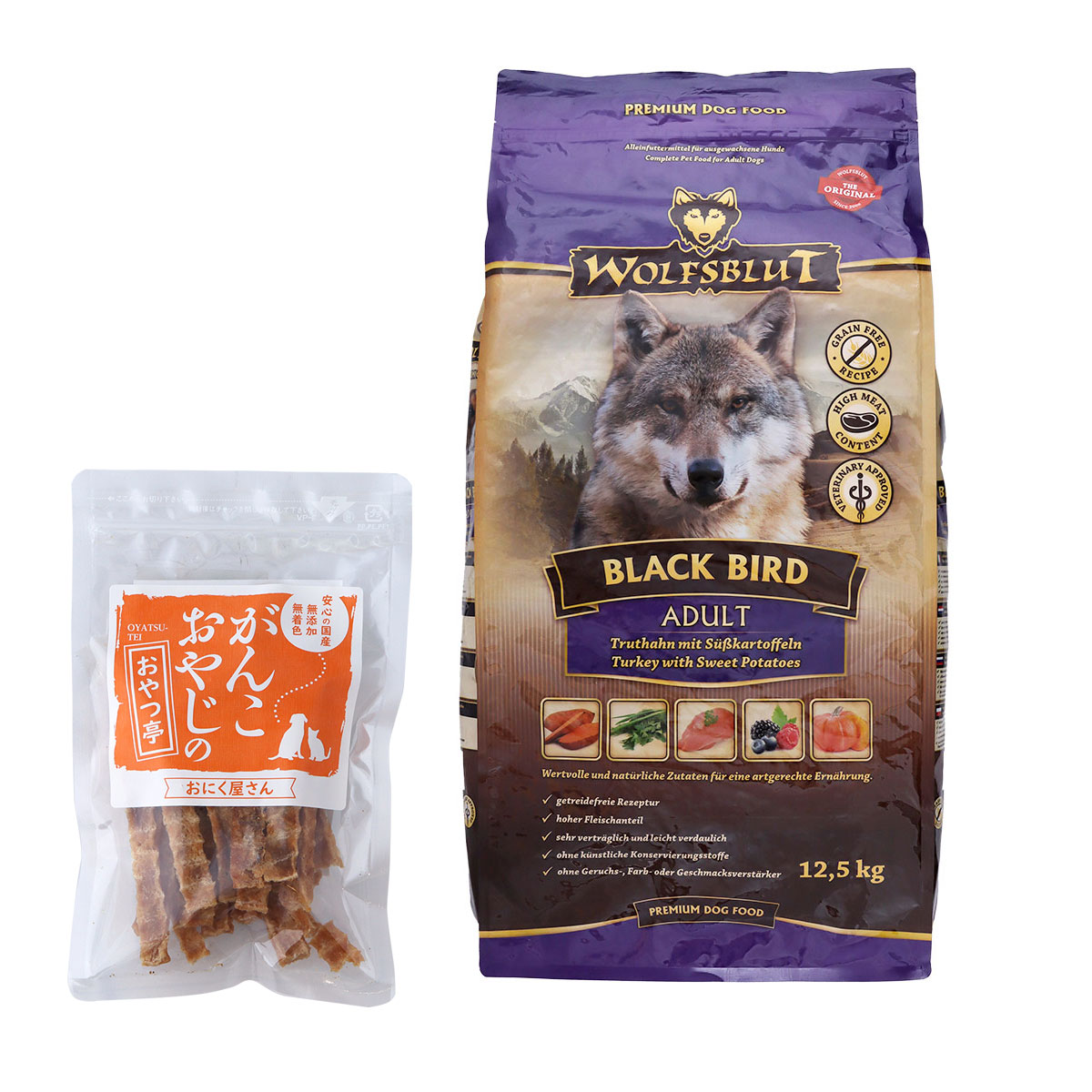 ウルフブラット アダルト ブラックバード （ターキーとスイートポテト）12.5kg【国産たじま鶏ジャーキー40g付き】