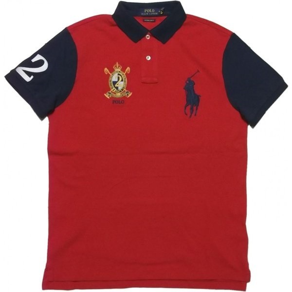 半袖 ビッグポニー 鹿の子 ポロシャツ レッド PR2-1261