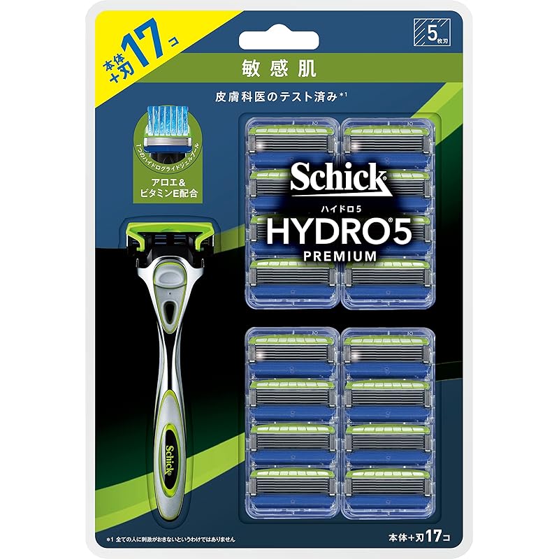 Schick(シック) ハイドロ5プレミアム 敏感肌 クラブパック(ホルダー(刃付き)+替刃16コ) 髭剃り カミソリ 男性用 シルバー 6,738円