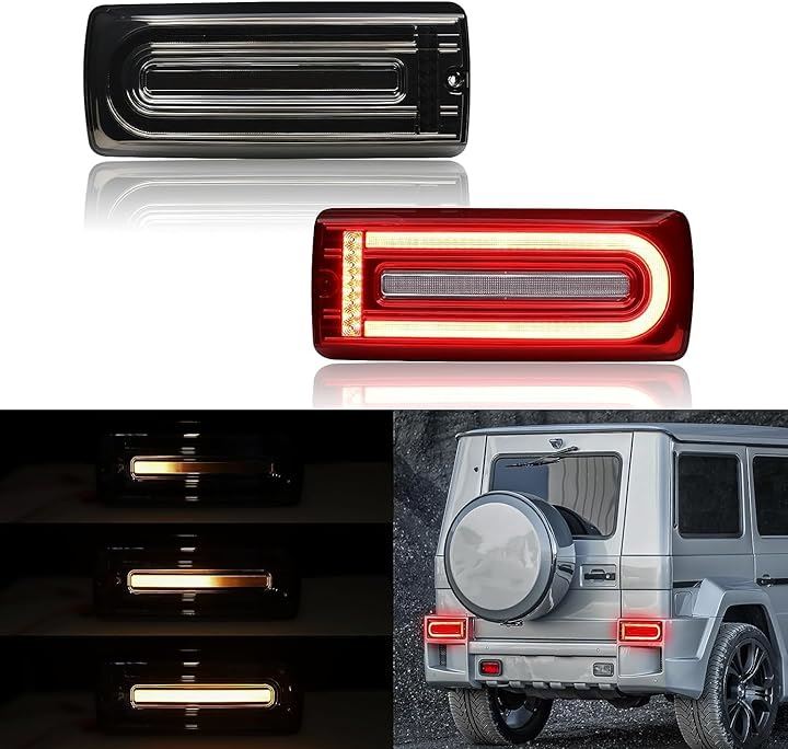 ベンツ Gクラス W463 1990-2018 LED スモークレンズ シーケンシャル ウインカー テールランプ 流れて光るゲレンデ ヴァーゲン G-Class G500 G550 G63 29,054円