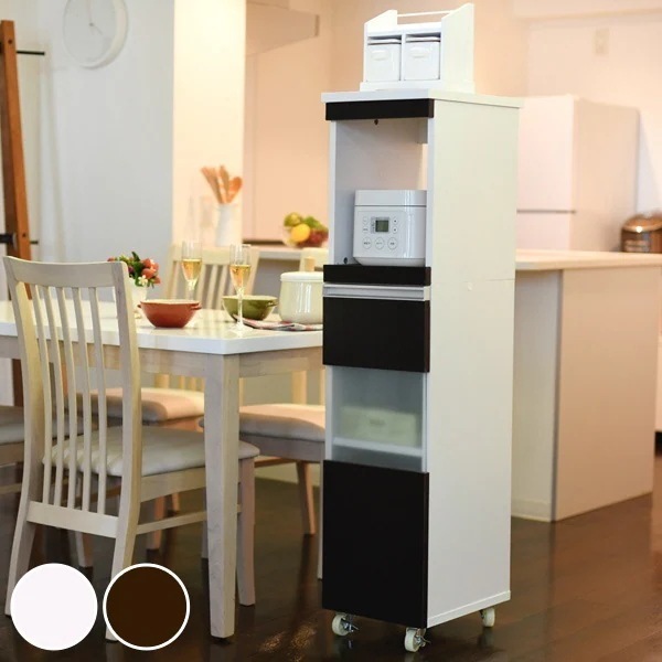 家電ラック ハイタイプ スリム すき間収納 幅30cm 隙間収納 キッチン収納 キッチンラック スリムラック 収納 キッチン 台所 キャビネット 食器棚 棚 すきま コンセント付 スライド棚