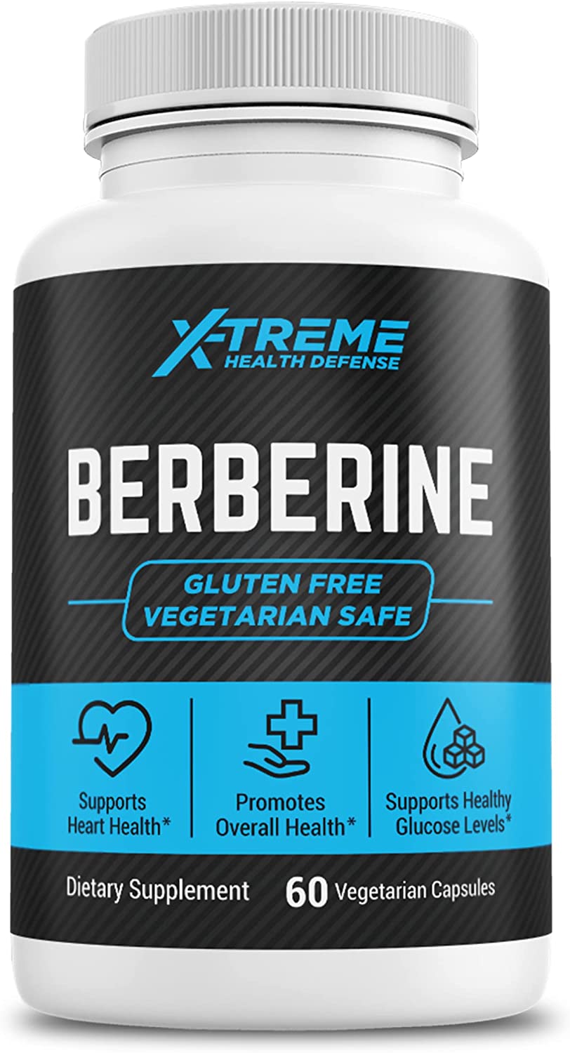 【X-treme Health Defense ベルベリン サプリメント 600mg】心臓と免疫の健康をサポート - 胃腸の健康と全体的な健康を促進 - グルテンフリーでベジタリアン対応 - 60粒
