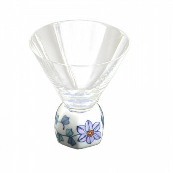 有田焼 華山窯 有田浪漫グラス SAKE GLASS 六角 鉄仙花