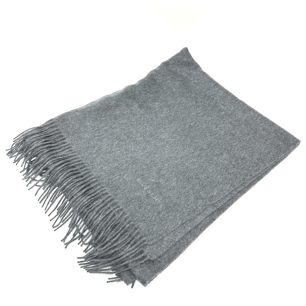 マフラー ロゴ刺繍 大判 ストール アパレル小物 カシミヤ グレー