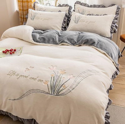 寝具セット 可愛い 暖かい 布団カバー 秋冬 新生活 シングル セミダブル ダブル フランネル 4点セット掛け布団カバー 枕カバー フラットシーツ プレゼント 可愛い 暖かい 布団カバー 4点セット 秋冬 寝具セット 掛け布団カバー