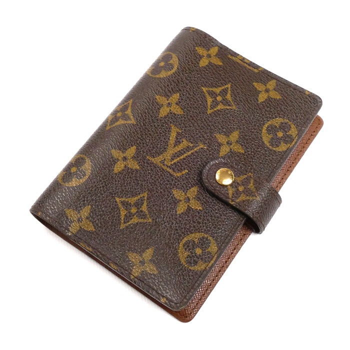 LOUIS VUITTON ルイ・ヴィトン アジェンダ PM 手帳カバー モノグラム ブラウン R20005 CA0092 ユニセックス 中古