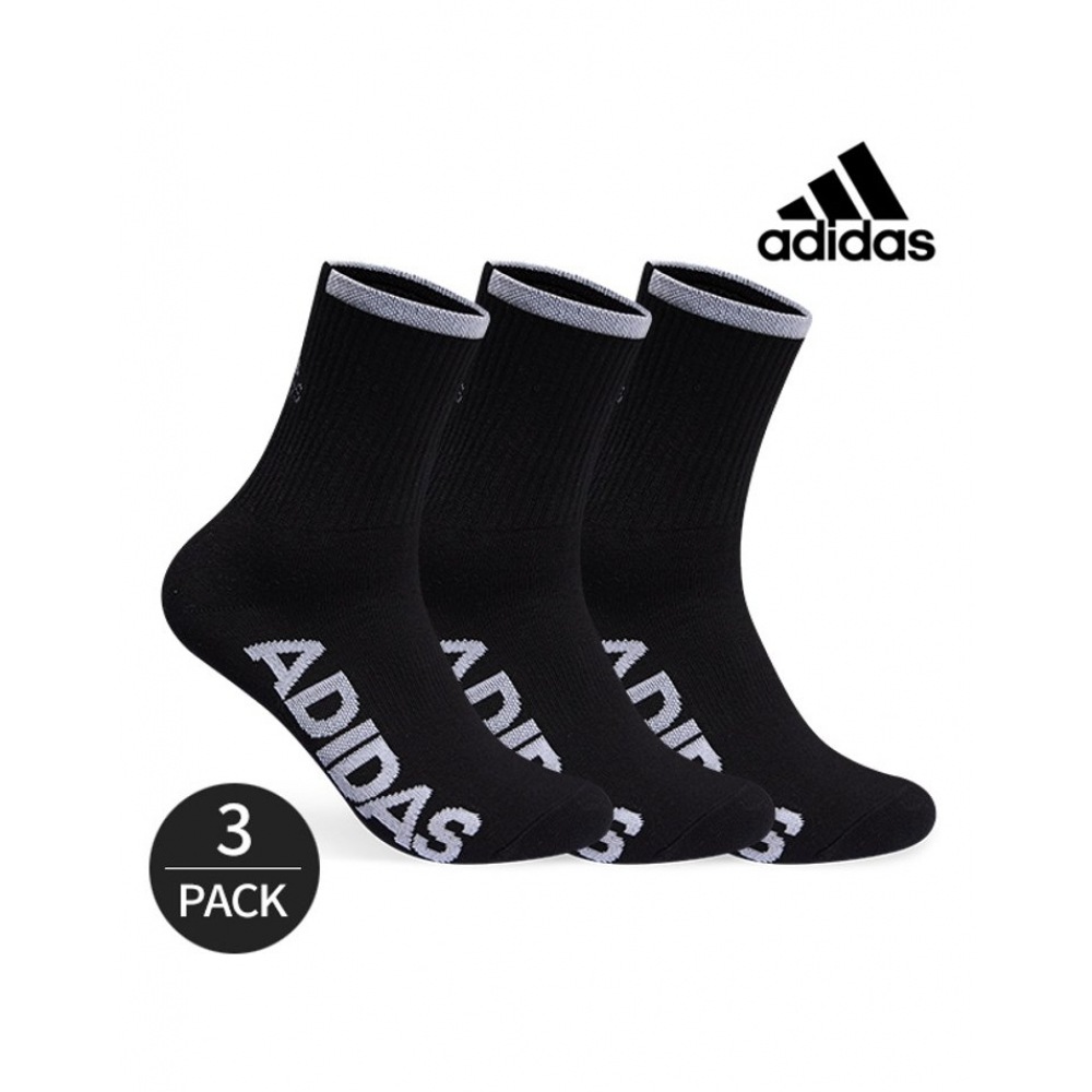 アディダスゴルフメンズパフォーマンスセロビックロゴミッドネックソックス 3P_BK
