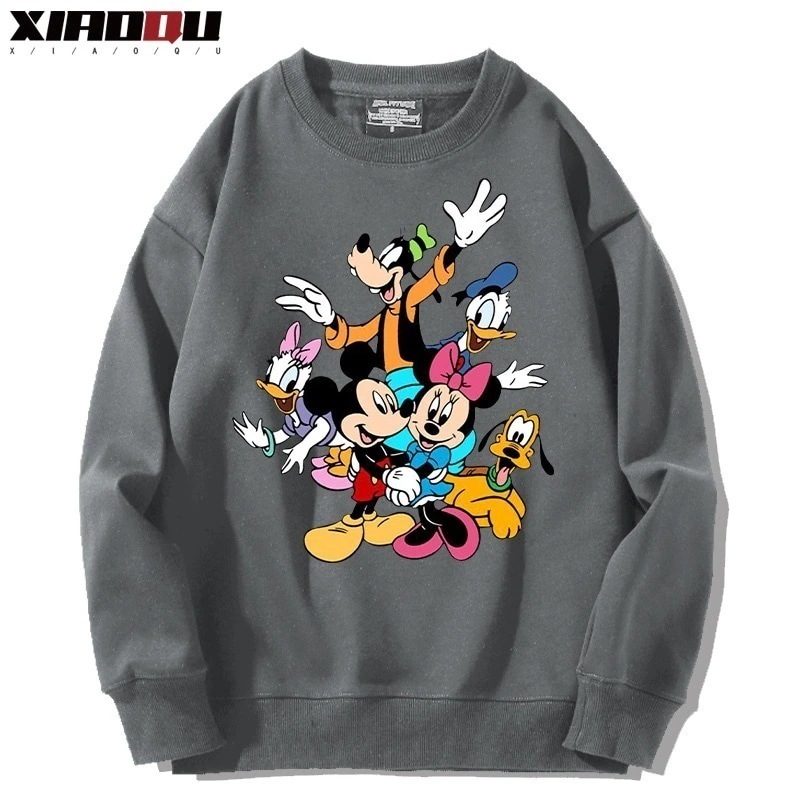 ミッキーマウス ドナルドダック グーフィー ペリフェラル ラウンドネック スウェットシャツ 男女兼用 秋冬 万能服 カジュアル トレンド