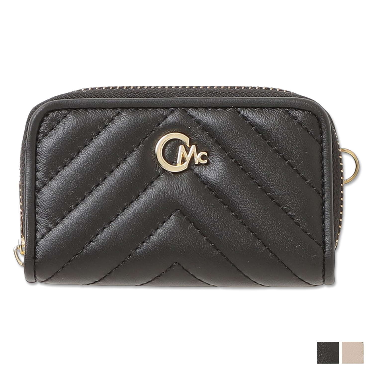 キーケース キーホルダー レディース 4連 キルト ブラック ベージュ 黒 CM127003