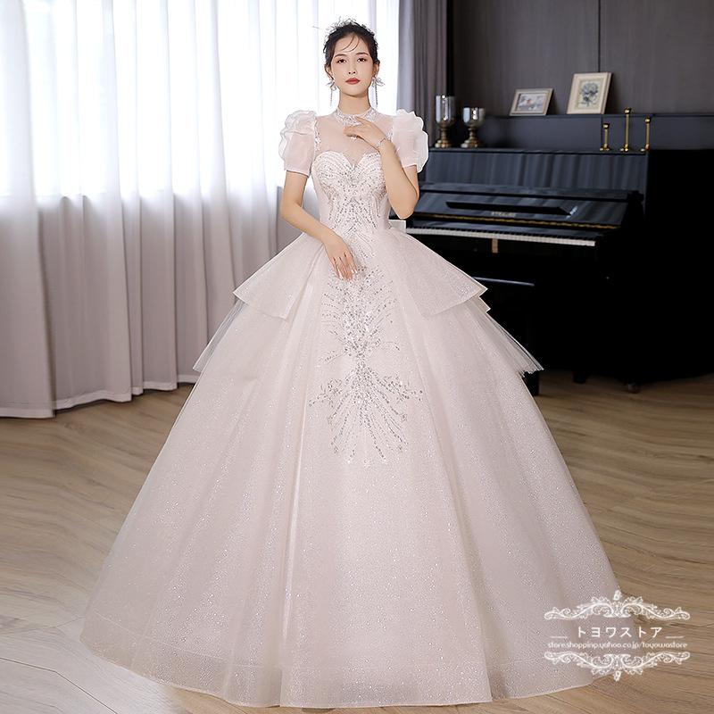 ウェディングドレス 白 ウエディングドレス プリンセスライン セクシー 結婚式 ロングドレス ウェディングドレス 安い 花嫁 姫様 披露宴 海外挙式