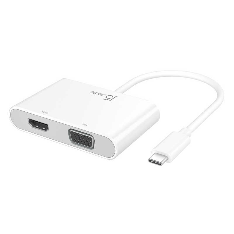 J5　[USB-C オスメス HDMI / VGA / USB-A / USB-C] 変換アダプタ USB PD対応 ホワイト　JCA175