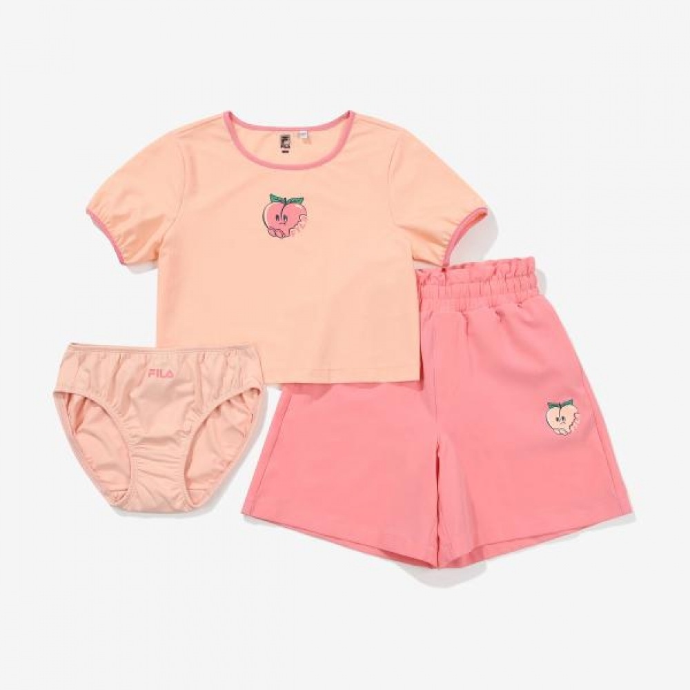 フィラキッズ水遊び女の子用クロップセットアップ(FK2FSF2W06F_POR)