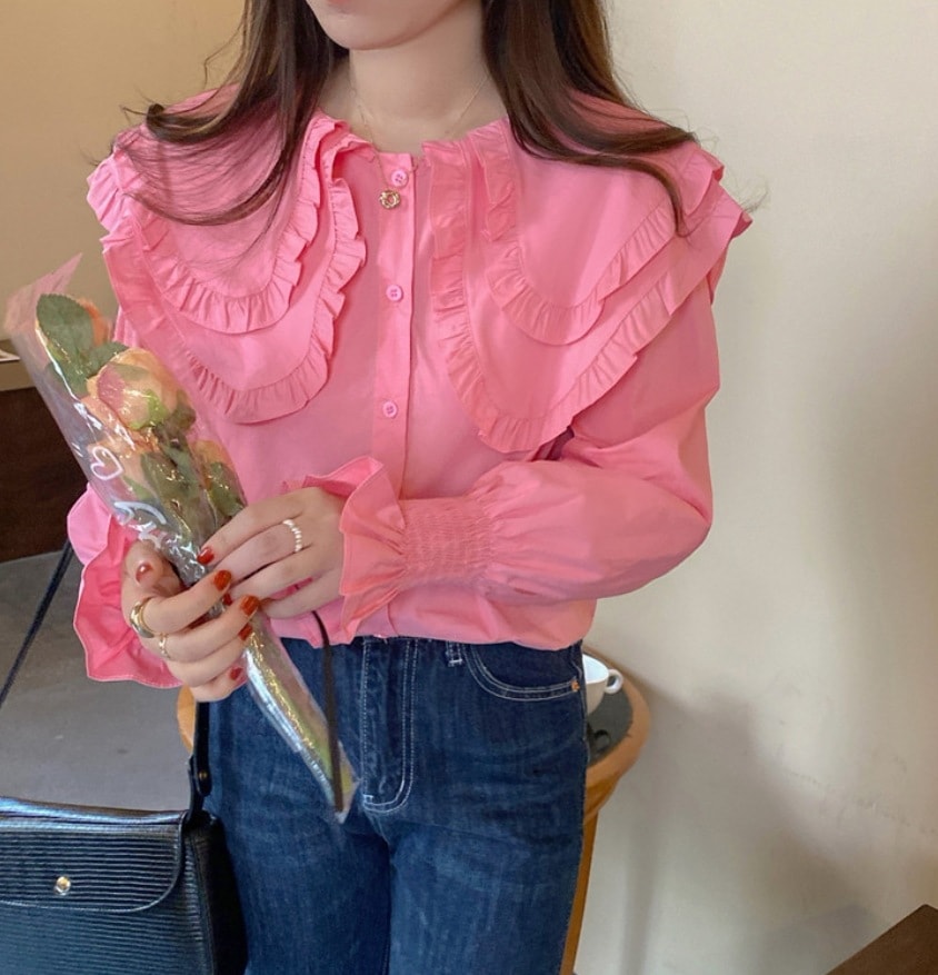 トップス デート モテアイテム シャツ ブラウス 長袖 フリル レース 可愛い きれいめ 上品 おしゃれ かっこいい 可愛い ラブリー キュート ガーリー クール モード系 セクシー 5,117円