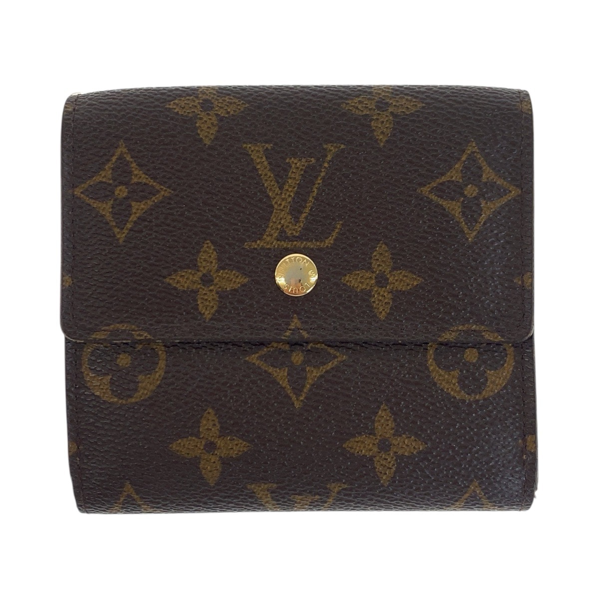 モノグラム ポルトモネビエカルトクレディ ブラウン ゴールド金具 PVC M61652 折り財布 コンパクトウォレット メンズ 504864
