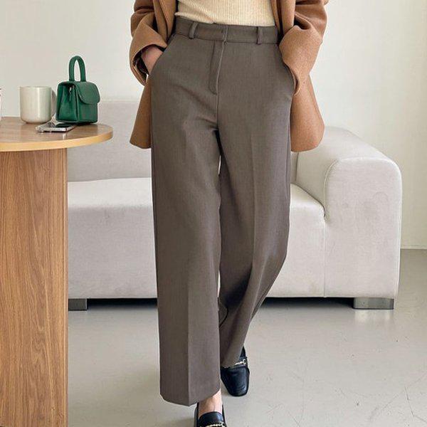 Hスタイル(MIZ)W字モダンライン起毛スラックス 冬 女性 起毛スラックス ストレートパンツ ワイドパンツ