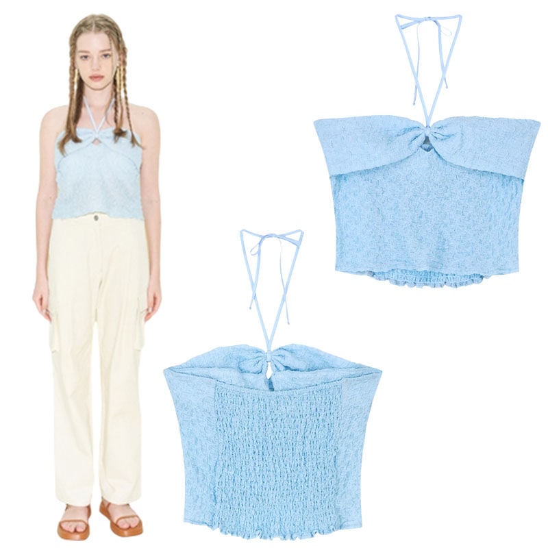 RIBBON HALTER NECK TOP