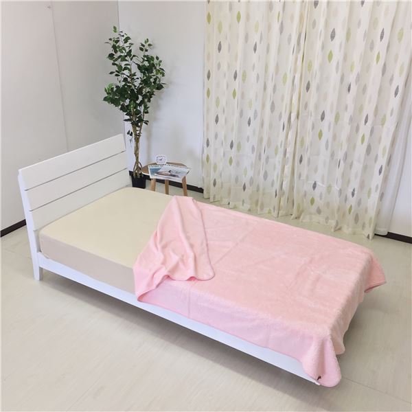 毛布 寝具 シングル 約140x200cm ピンク 吸湿発熱 薄型 もこもこ シープタッチ
