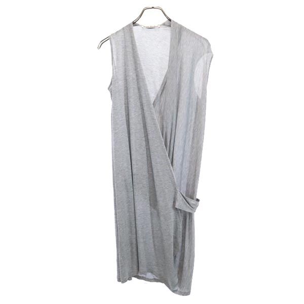 ノースリーブ アシンメトリー ワンピース XS ライトグレー レディース