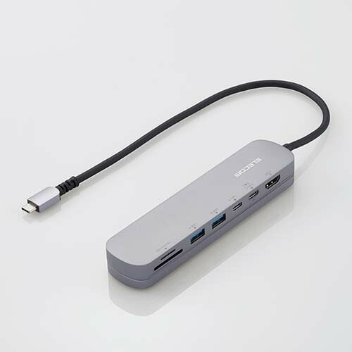 Type-C ドッキングステーション アルミボディ アルミモデル USB-A 2 HDMI 1 USB-C 2 SD microSD スロット 固定用スタンド付 シルバー DST-C20SV